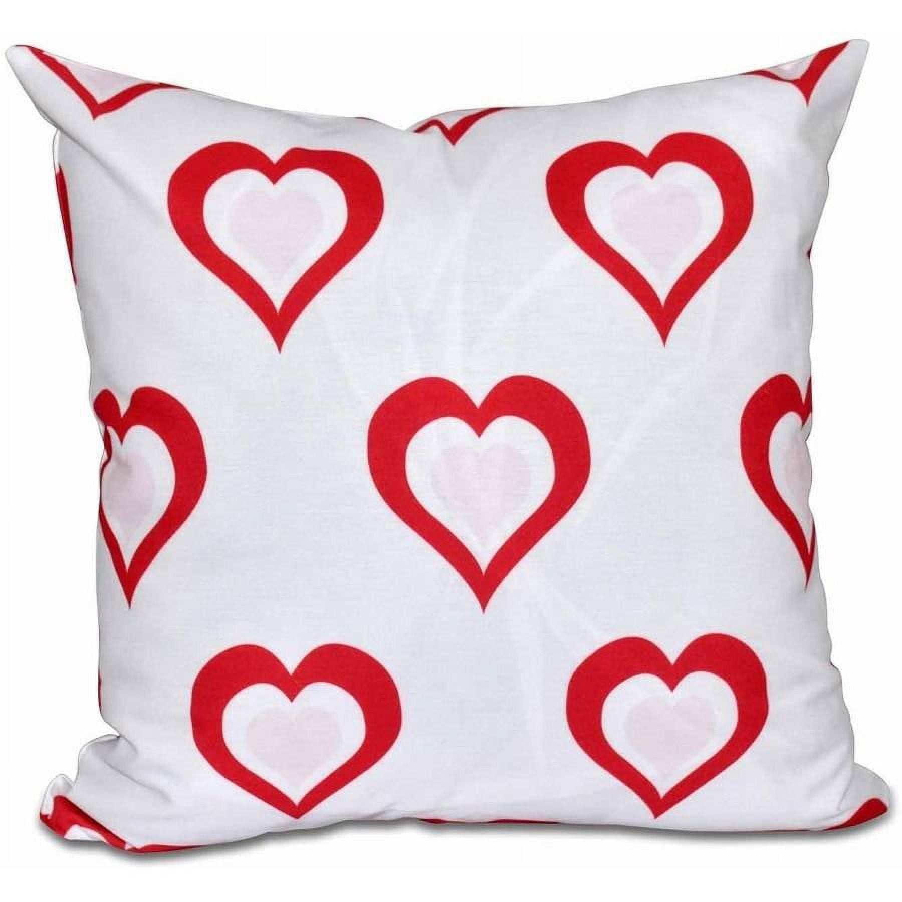 Simply Daisy 16" x 16" Valentine Print Pillow, Red