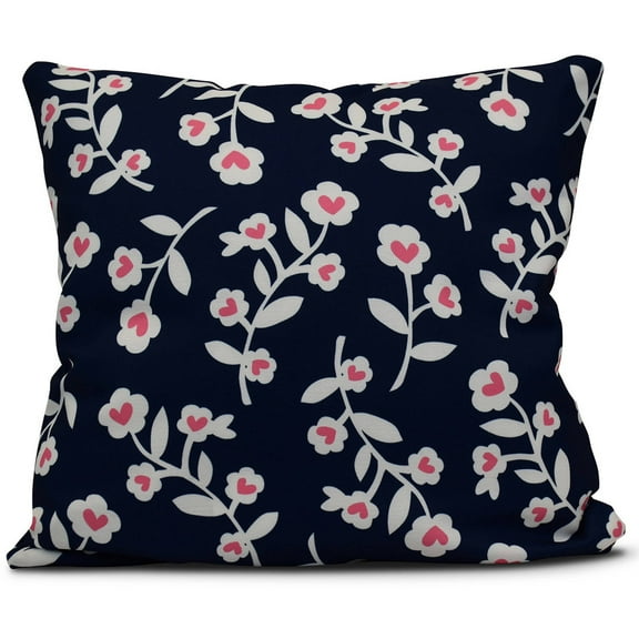 Simply Daisy 16" x 16" Valentines Floral Holiday Floral Print Pillow