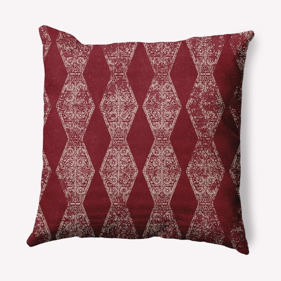 Simply Daisy 16" x 16" Victorian Red Polyester Throw Pillow