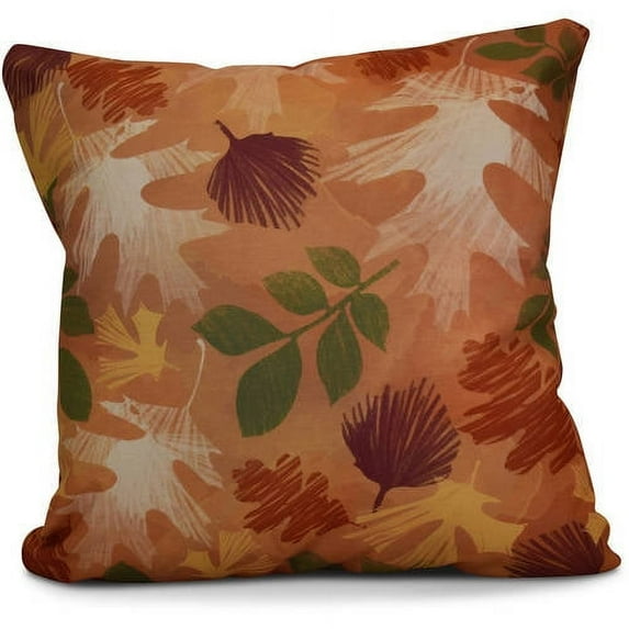 Simply Daisy 16" x 16" Watercolor Leaves Floral Print Pillow