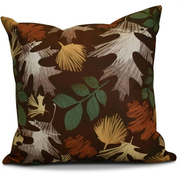 Simply Daisy 16" x 16" Watercolor Leaves Floral Print Pillow