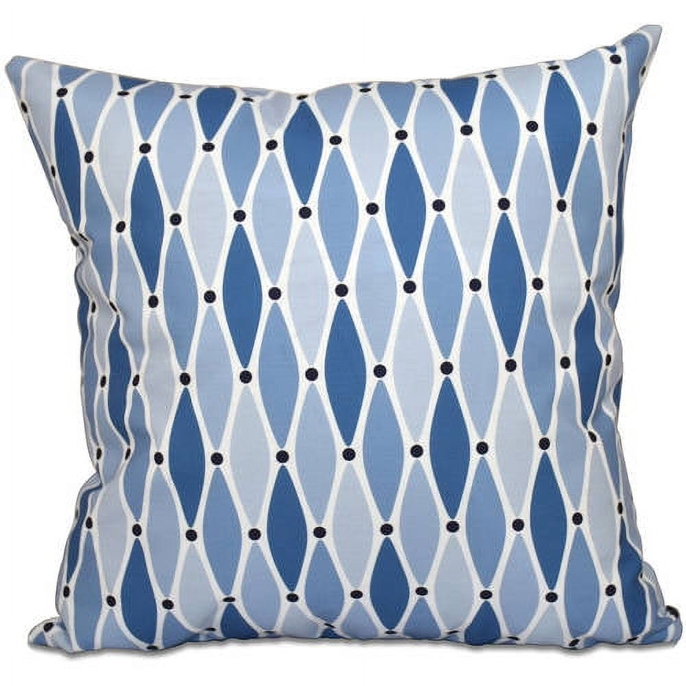 Simply Daisy 16" x 16" Wavy Geometric Print Pillow, Blue