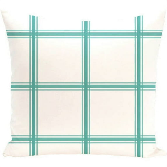 Simply Daisy 16" x 16" Windowpane Plaid Geometric Print Outdoor Pillow