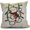 thumbnail image 1 of Simply Daisy 16" x 16" Winter Whimsy Geometric Print Pillow, Red, 1 of 2
