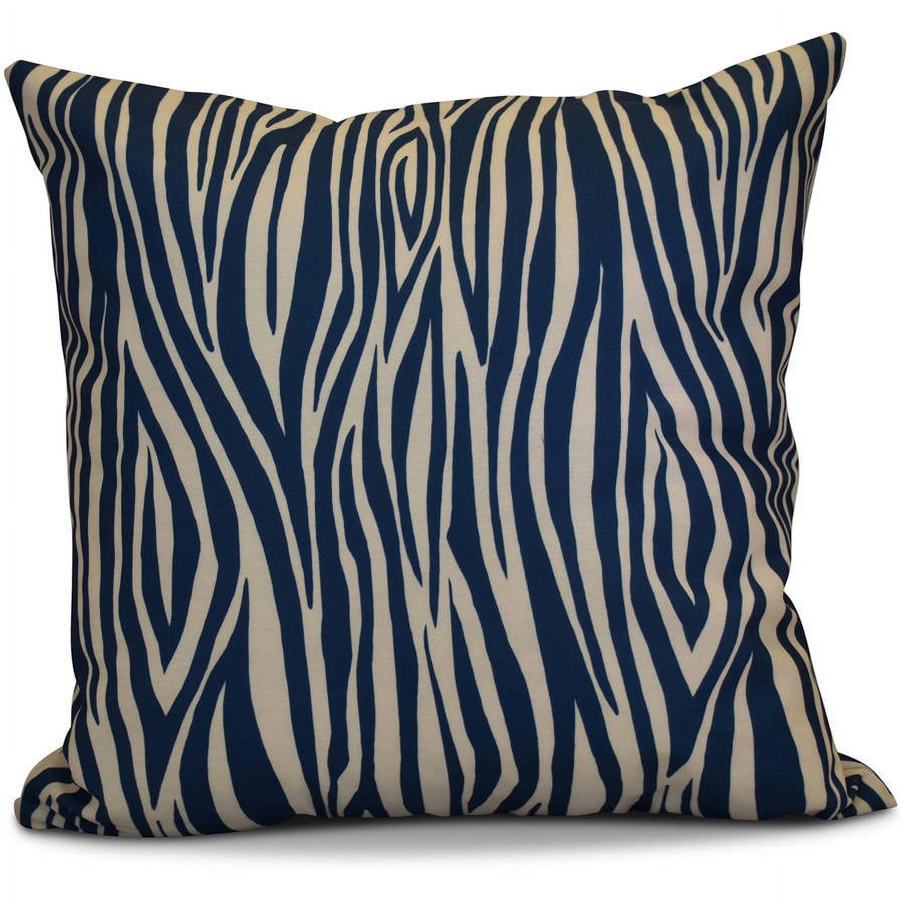 Simply Daisy 16" x 16" Wood Stripe Geometric Print Outdoor Pillow, Blue