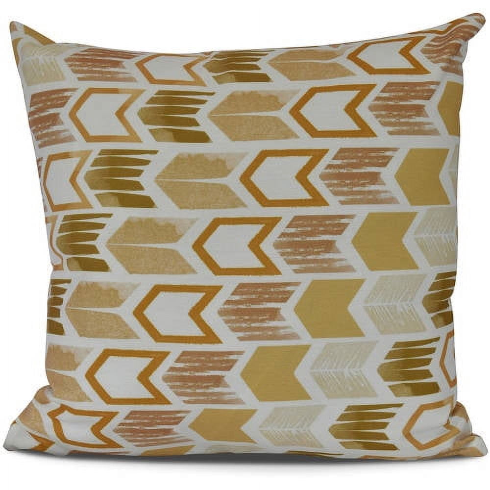 Simply Daisy 16" x 16" Yellow Arrow Geometric Print Outdoor Pillow