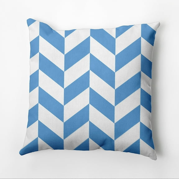 Simply Daisy 16" x 16" Zigzag Jag Geometric Outdoor Pillow, Blue (1 count)