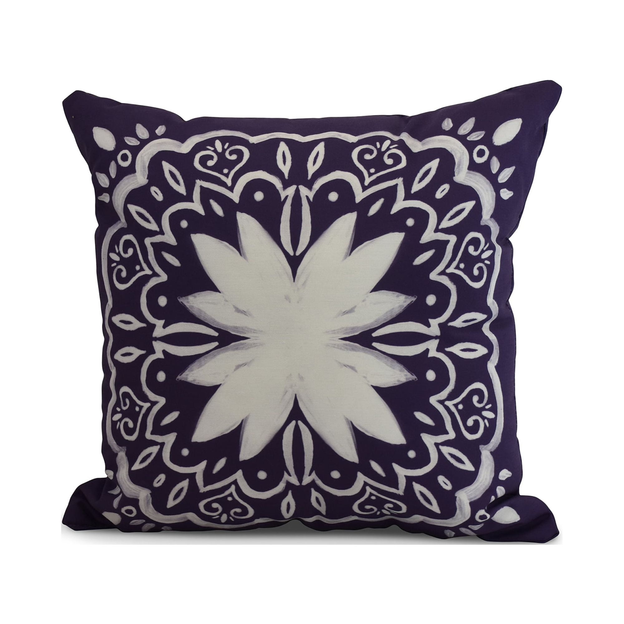 Simply Daisy, 16 x 16Inch, Cuban Tile 1, Geometric Print Pillow, Purple