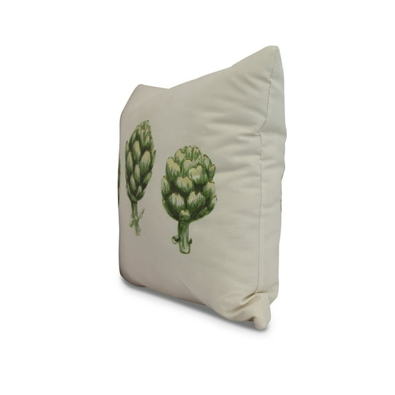 Simply Daisy, 16 x 16inch,Artichoke Decorative Pillow,Off-White