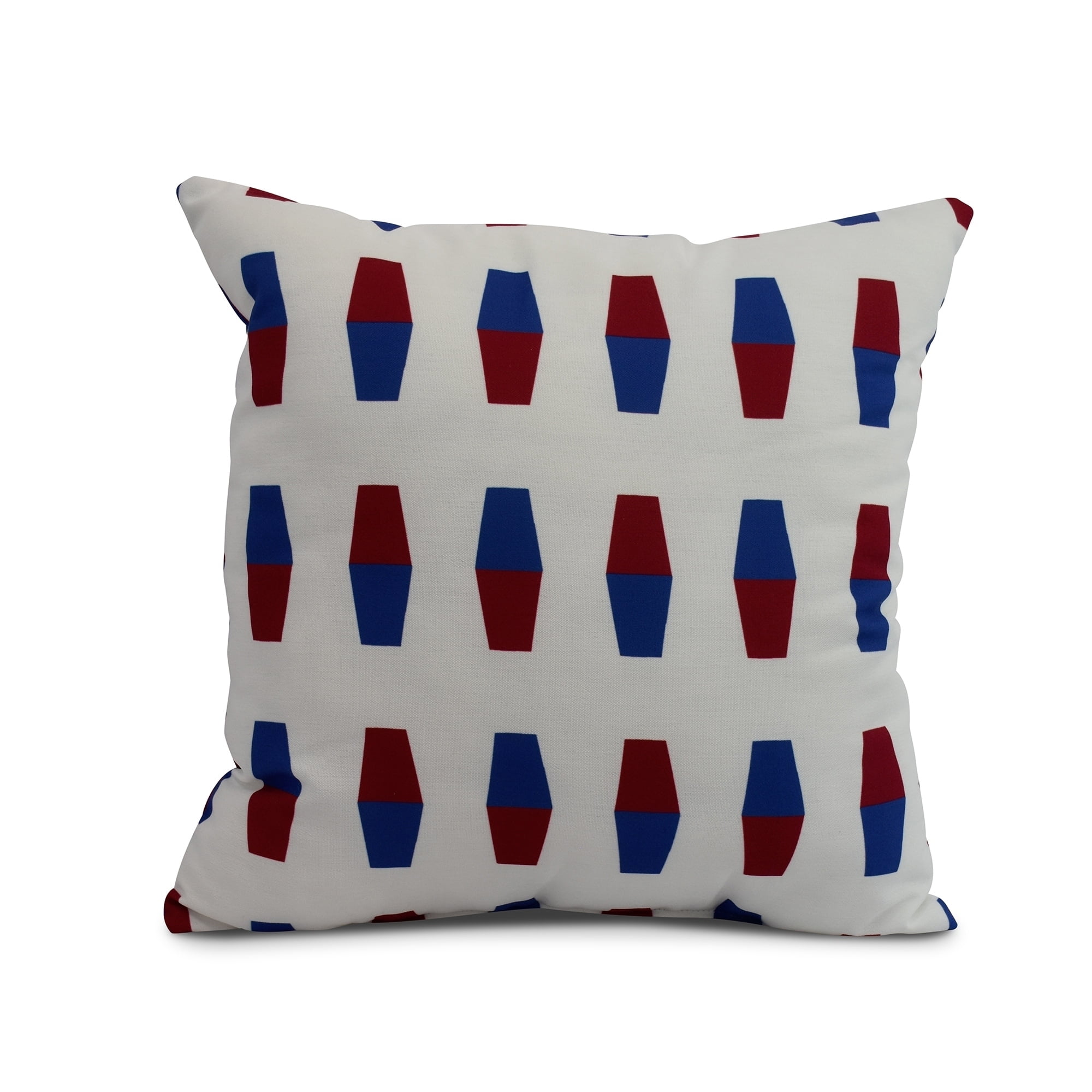 Simply Daisy, 16 x 16inch, Bowling Pins, Geometric Print Pillow, Red