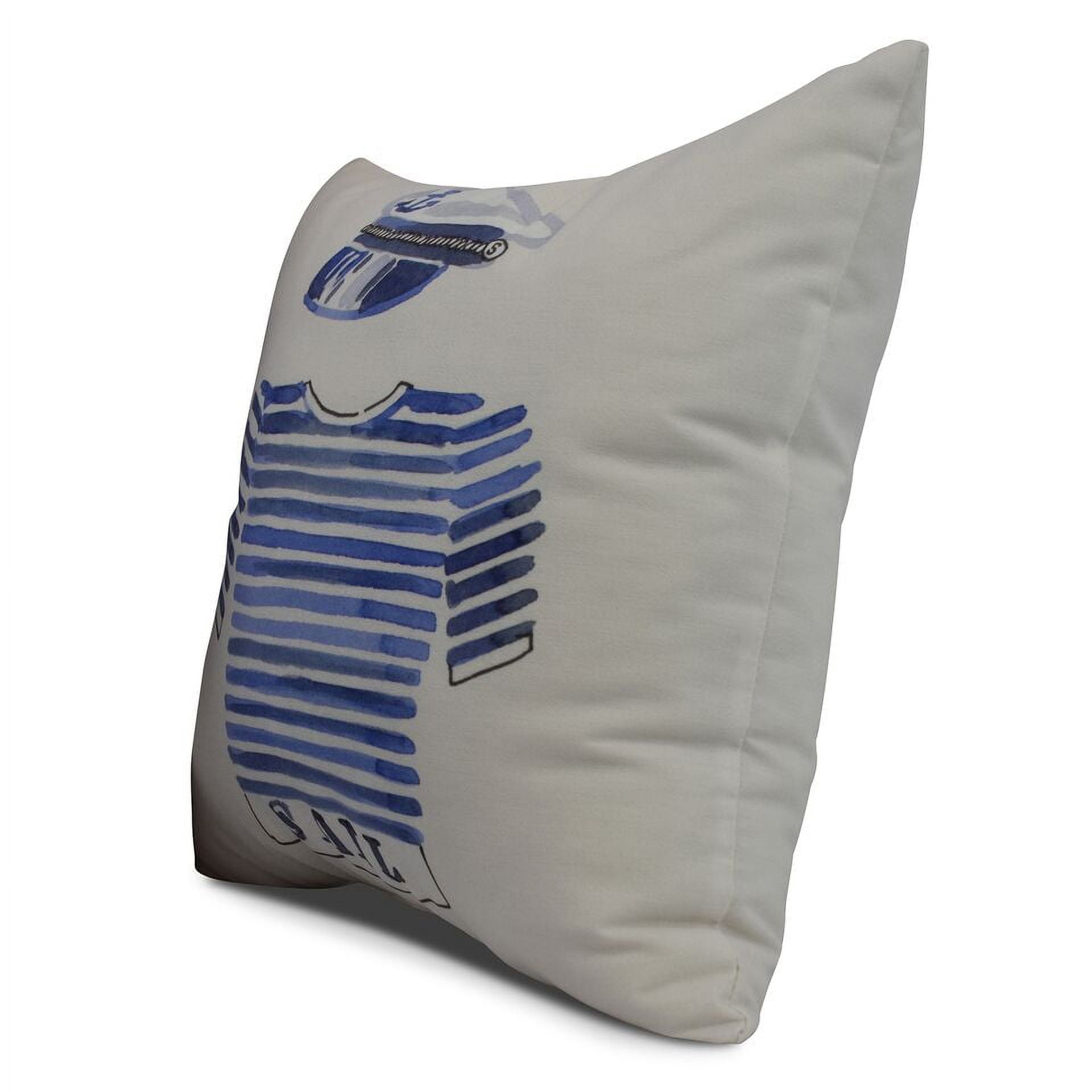 Simply Daisy, 16 x 16inch, Captain Shirt , Geometric Print Pillow, Ivory