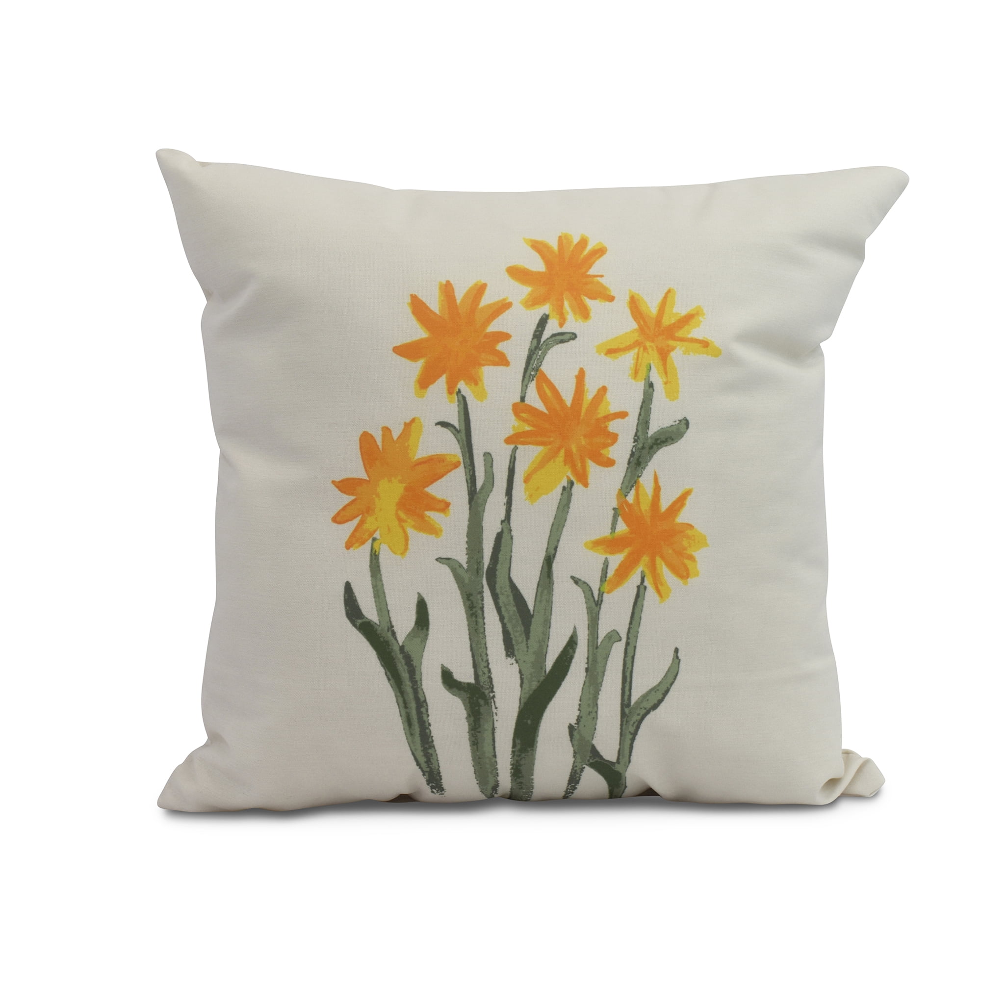 Simply Daisy, 16 x 16inch,Daffodils Decorative Pillow,Yellow