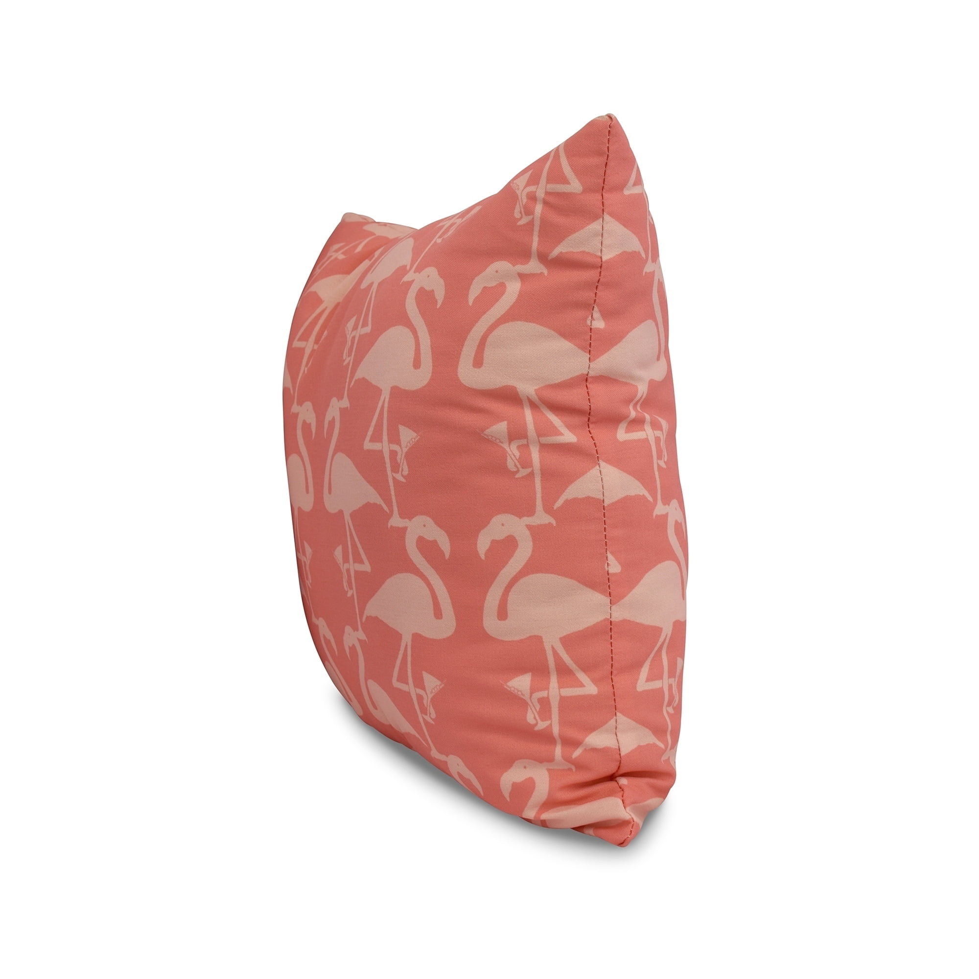 Simply Daisy, 16 x 16inch, Flamingo Heart Martini Animal Print Pillow, Coral