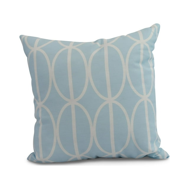 Simply Daisy, 16 x 16inch, Ovals Go \'Round Geometric Print Pillow, Pale Blue