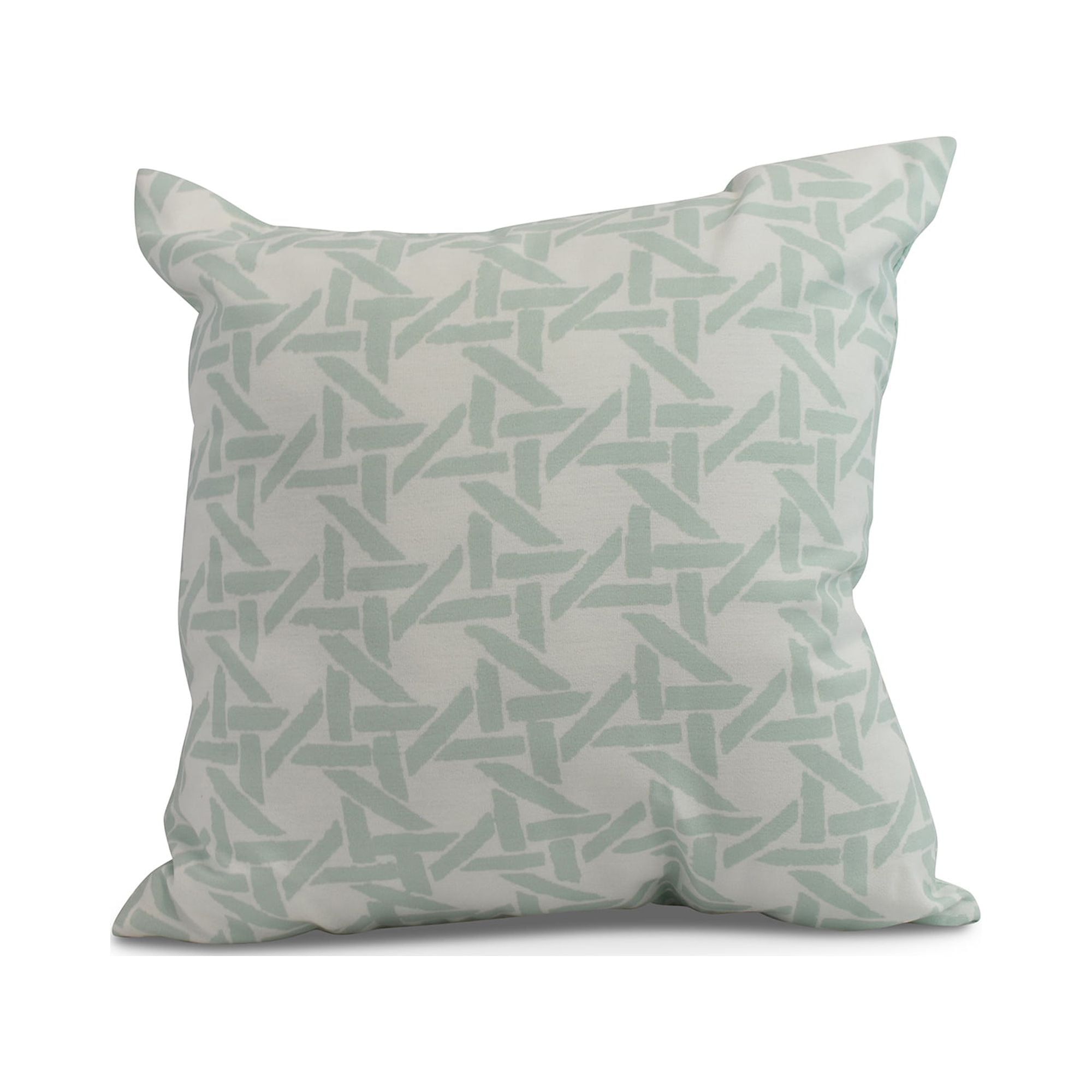 Simply Daisy, 16 x 16inch, Rattan Geometric Geometric Print Pillow, Pale Blue