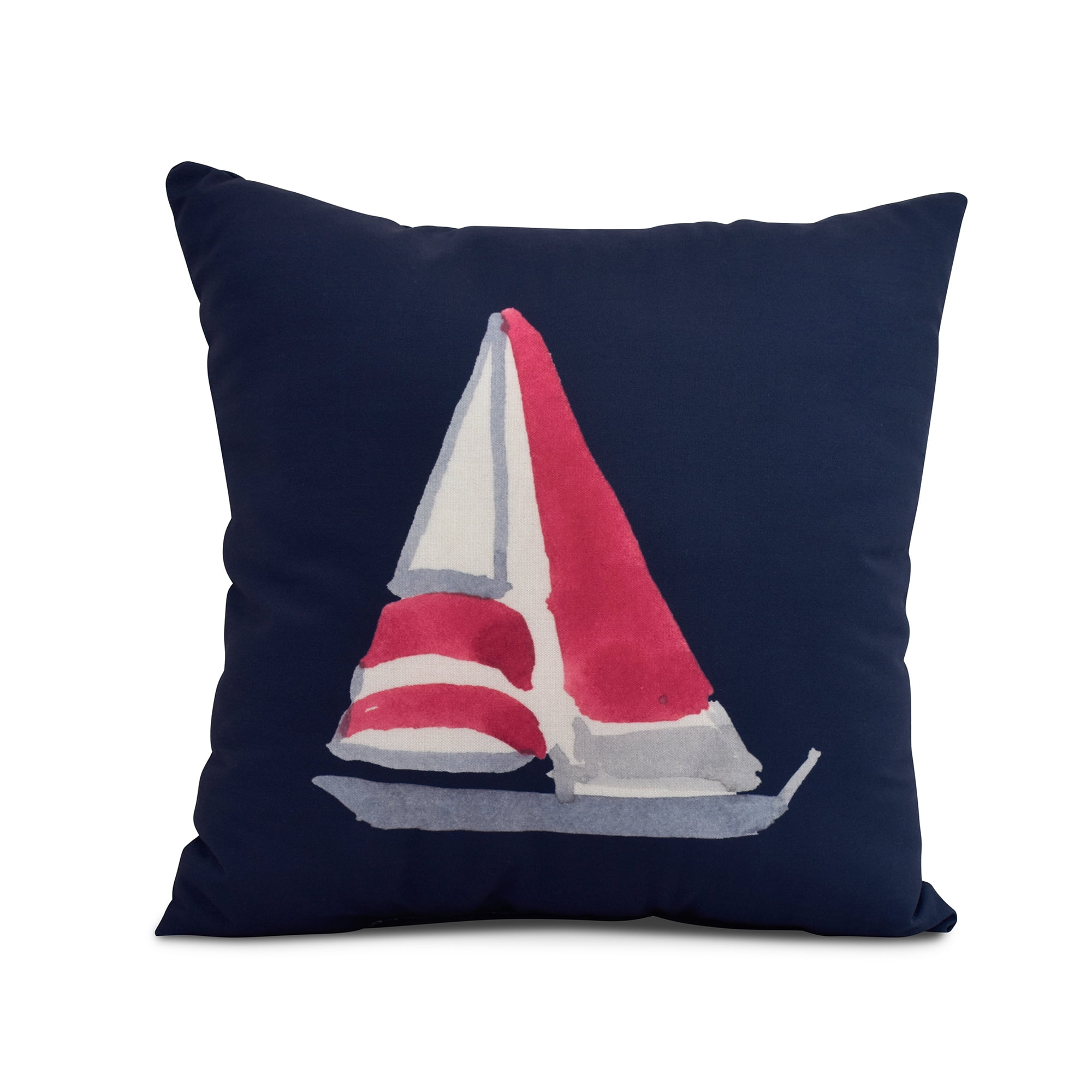 Simply Daisy, 16 x 16inch, Sail Away, Geometric Print Pillow, Navy
