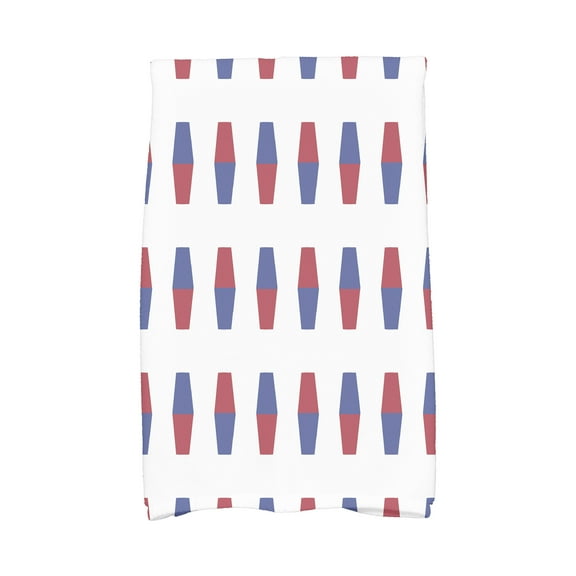 Simply Daisy, 16 x 25 Inch, Bowling Pins, Geometric Print Kitchen Towel, Red