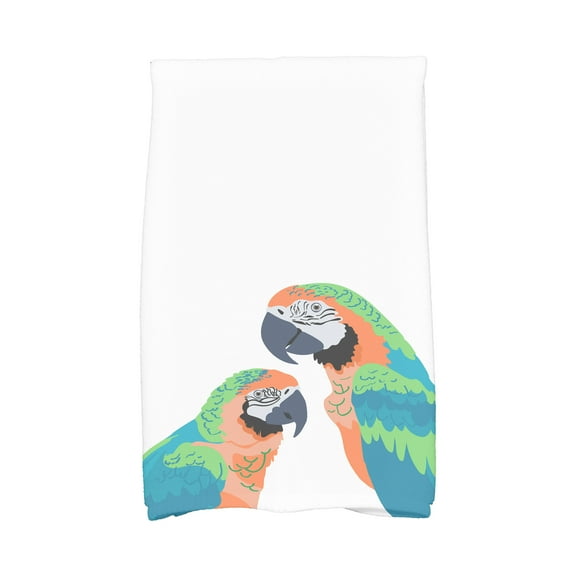Simply Daisy, 16 x 25 Inch, Macaw Close Up, Animal Print Kitchen Towel, Orange