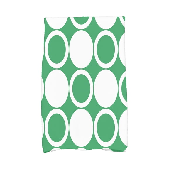 Simply Daisy, 16 x 25 Inch, ModCircles, Geometric Print Kitchen Towel, Green