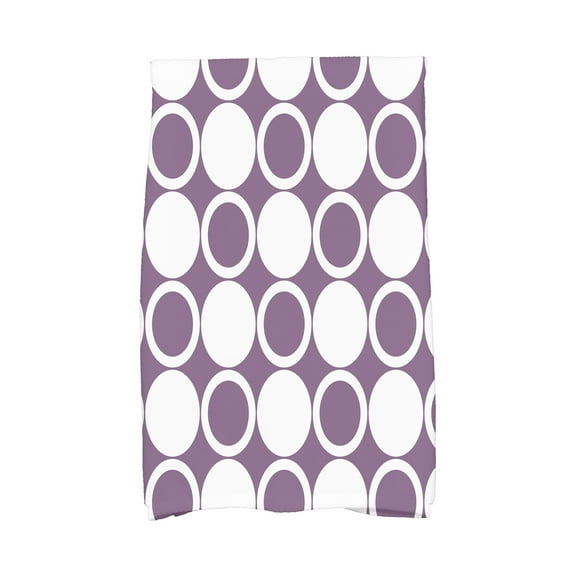 Simply Daisy, 16 x 25 Inch, Small Modcircles, Geometric Print Kitchen Towel, Purple