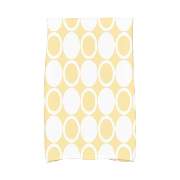 Simply Daisy, 16 x 25 Inch, Small Modcircles, Geometric Print Kitchen Towel, Yellow