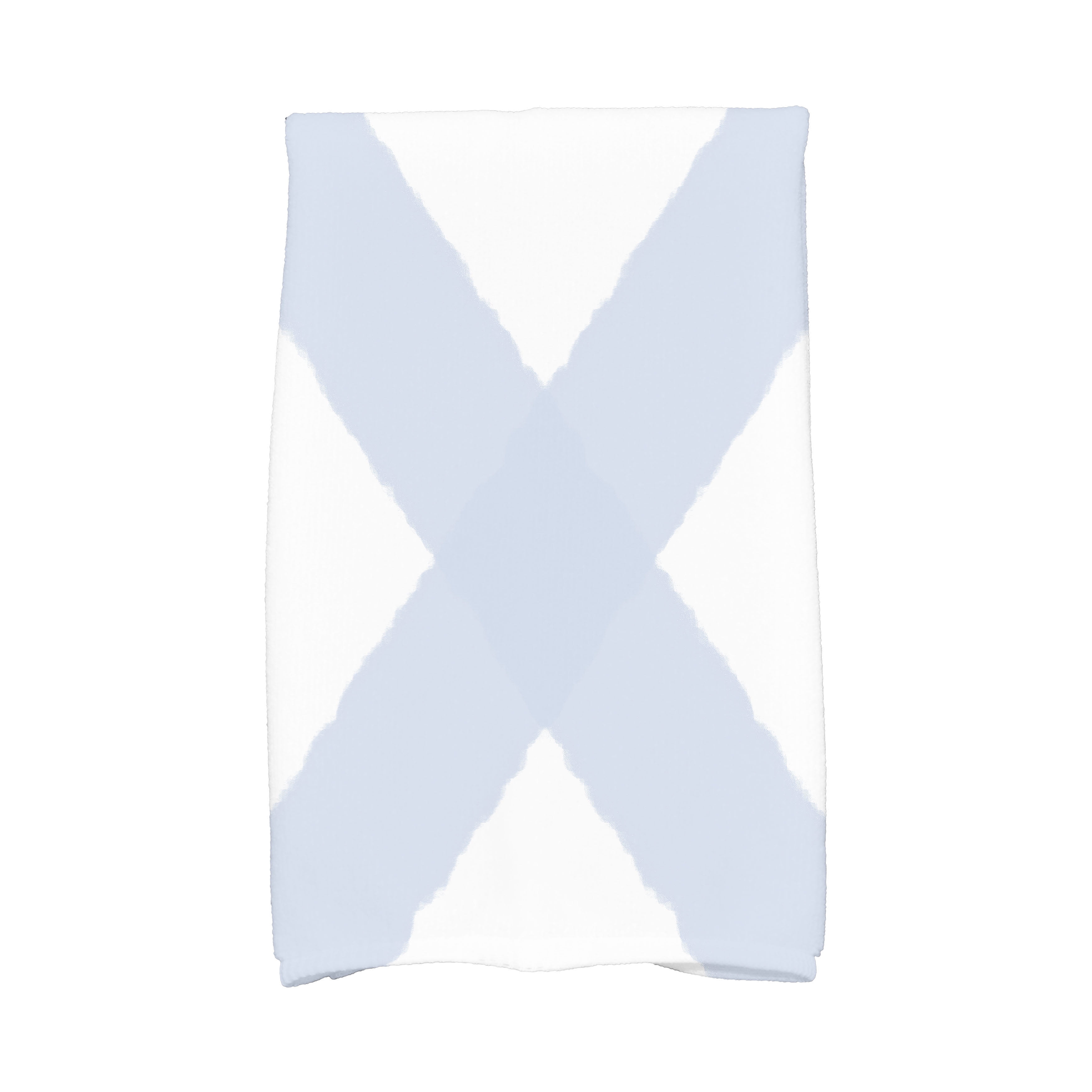 Simply Daisy, 16 x 25 Inch, X Marks the Spot, Geometric Print Kitchen Towel, Blue