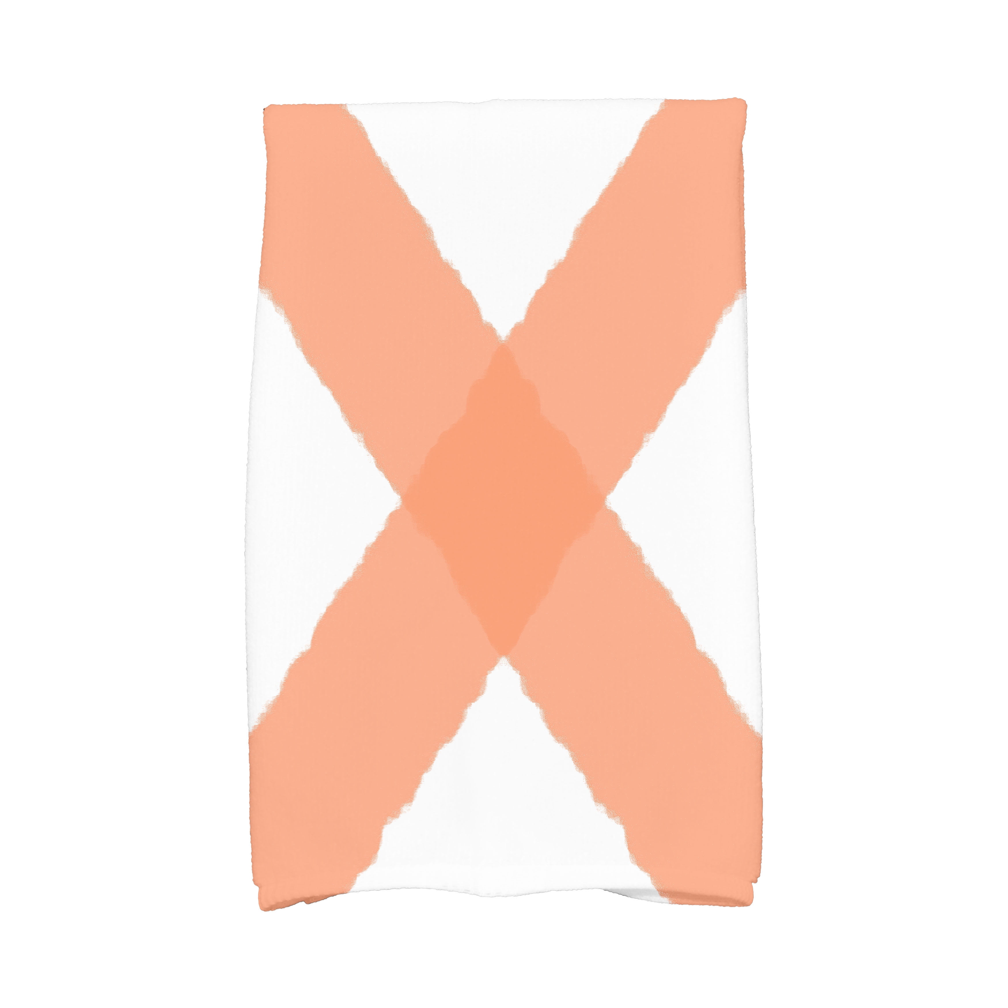 Simply Daisy, 16 x 25 Inch, X Marks the Spot, Geometric Print Kitchen Towel, Orange