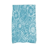 Simply Daisy, 16 x 25 Inch, Zentangle 4, Floral Print Kitchen Towel, Teal