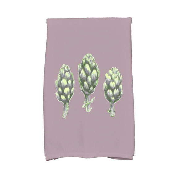 Simply Daisy, 16 x 25 inch, Artichoke Kitchen Towel, Light Purple