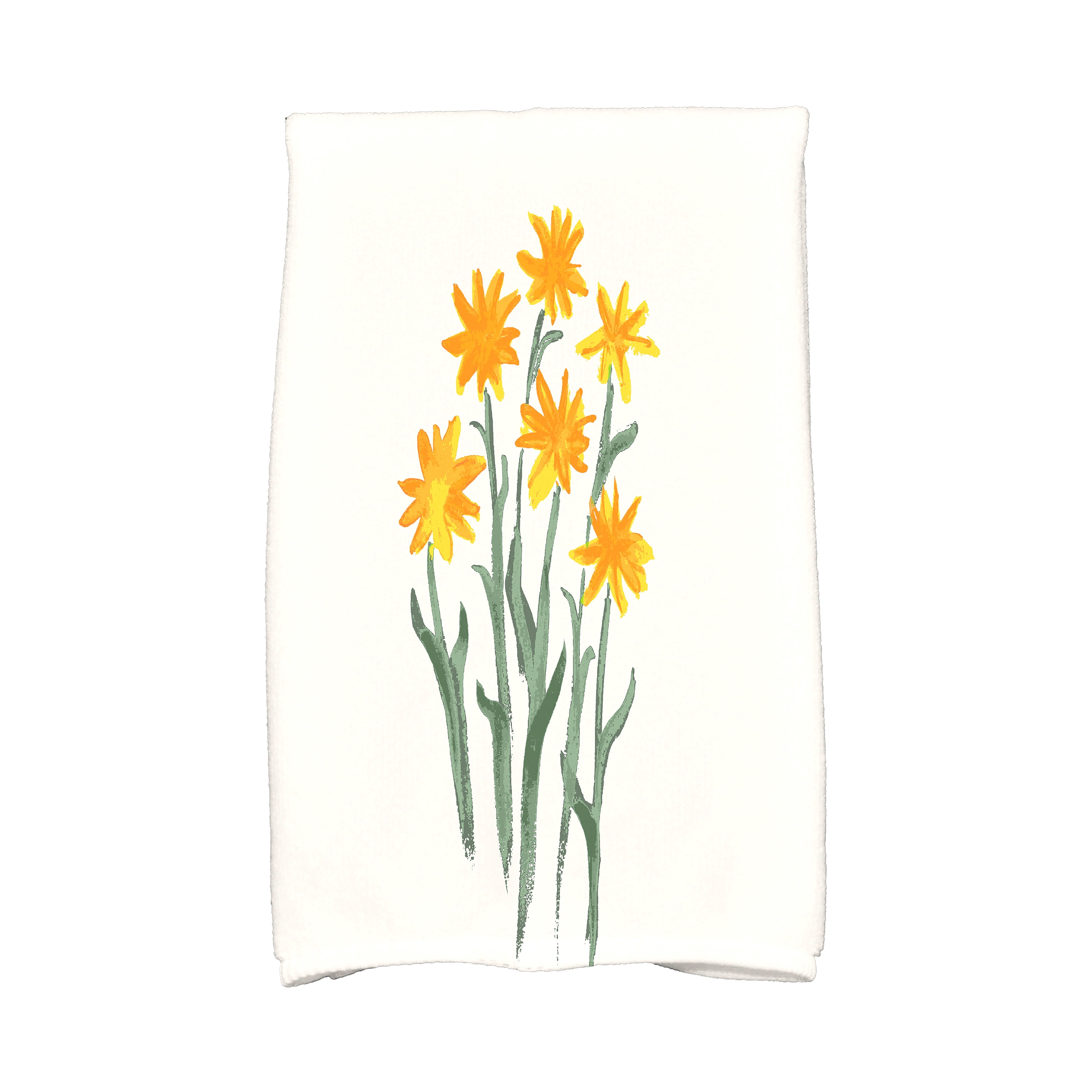 Simply Daisy, 16 x 25 inch, Daffodils Kitchen Towel, Yellow