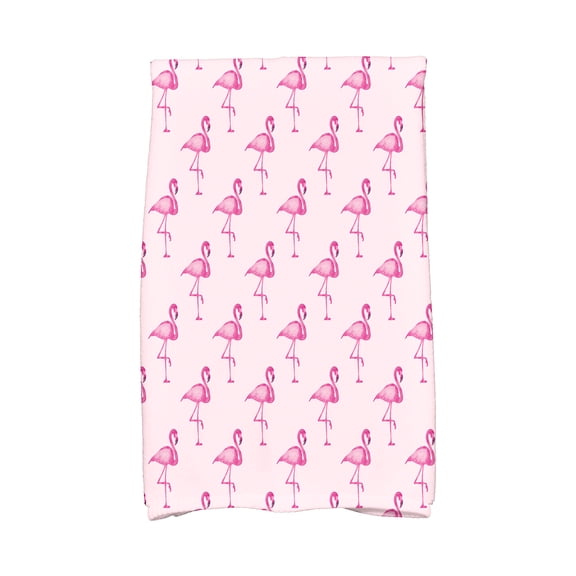 Simply Daisy, 16 x 25 inch, Flamingo Fanfare Multi, Animal Print Kitchen Towel, Pink