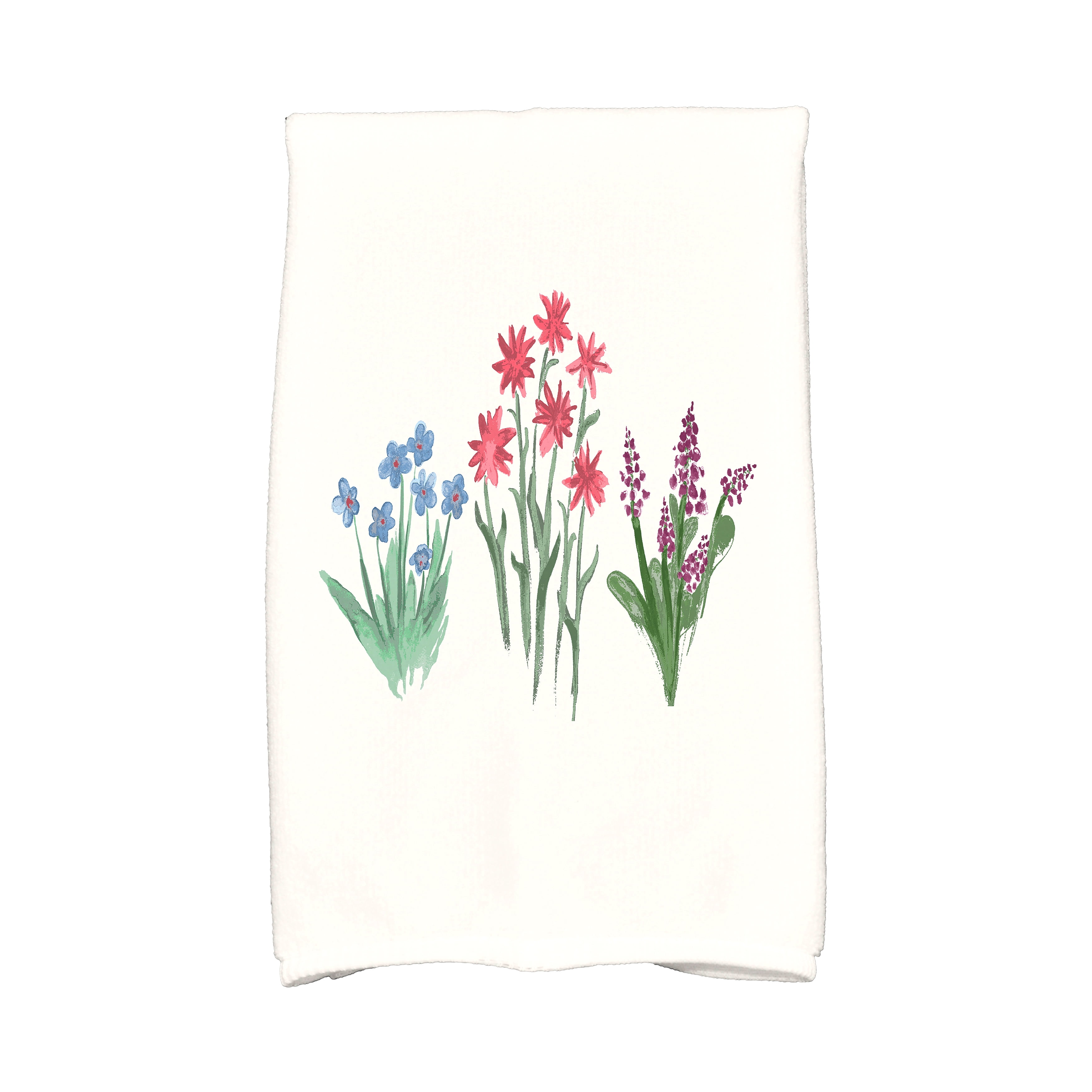 Simply Daisy, 16 x 25 inch, Flower Trio Kitchen Towel, Light Blue
