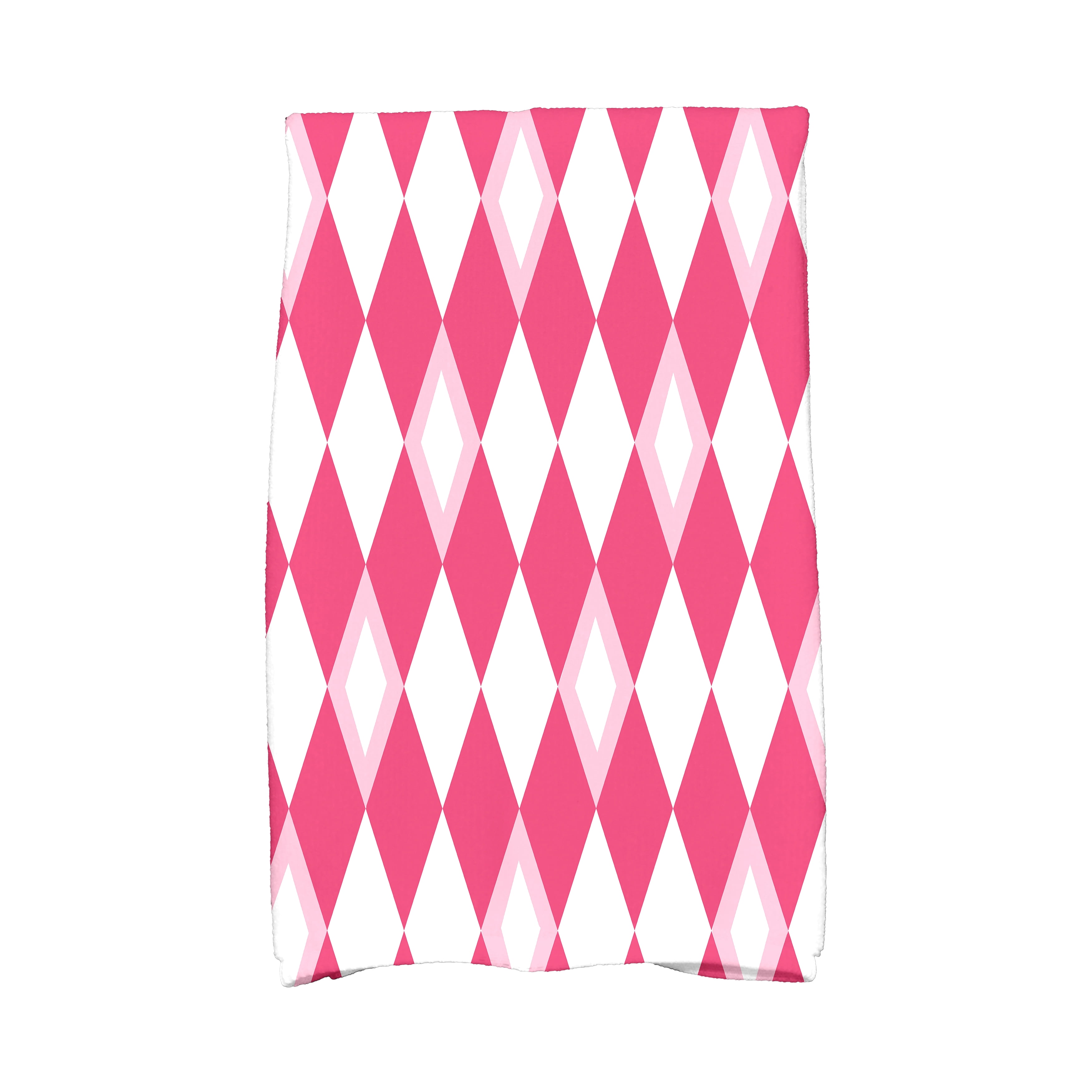Simply Daisy, 16 x 25 inch, Harlequin, Geometric Print Kitchen Towel, Pink/Fushcia