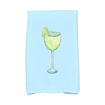 Simply Daisy, 16 x 25 inch, Margarita Plain, Geometric Print Kitchen Towel, Pale Blue