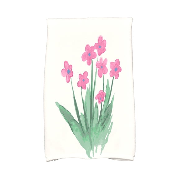 Simply Daisy, 16 x 25 inch, Pretty Little Flower Kitchen Towel, Pink