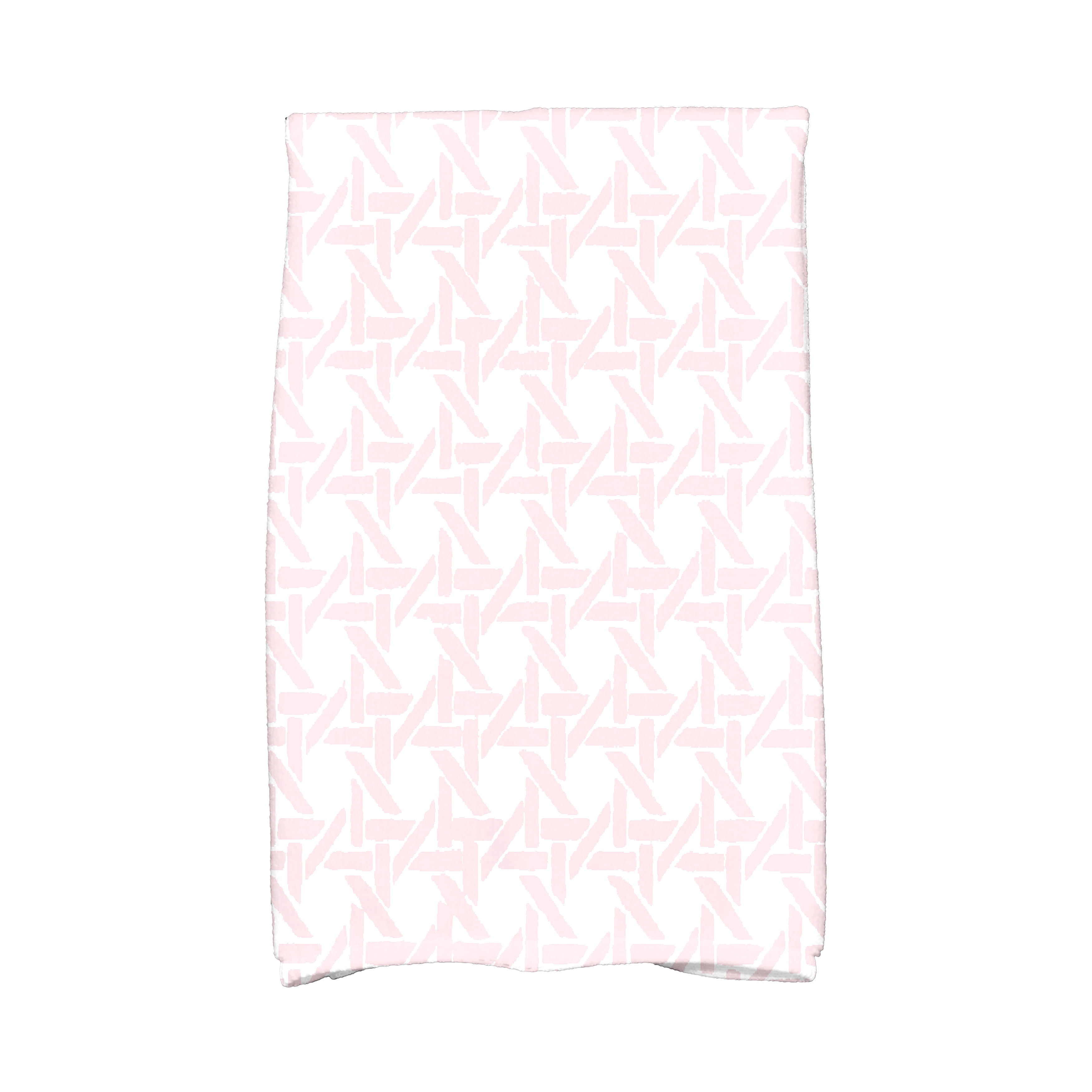 Simply Daisy, 16 x 25 inch, Rattan Geometric, Geometric Print Kitchen Towel, Pink