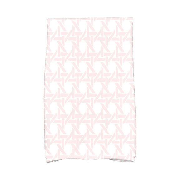 Simply Daisy, 16 x 25 inch, Rattan Geometric, Geometric Print Kitchen Towel, Pink