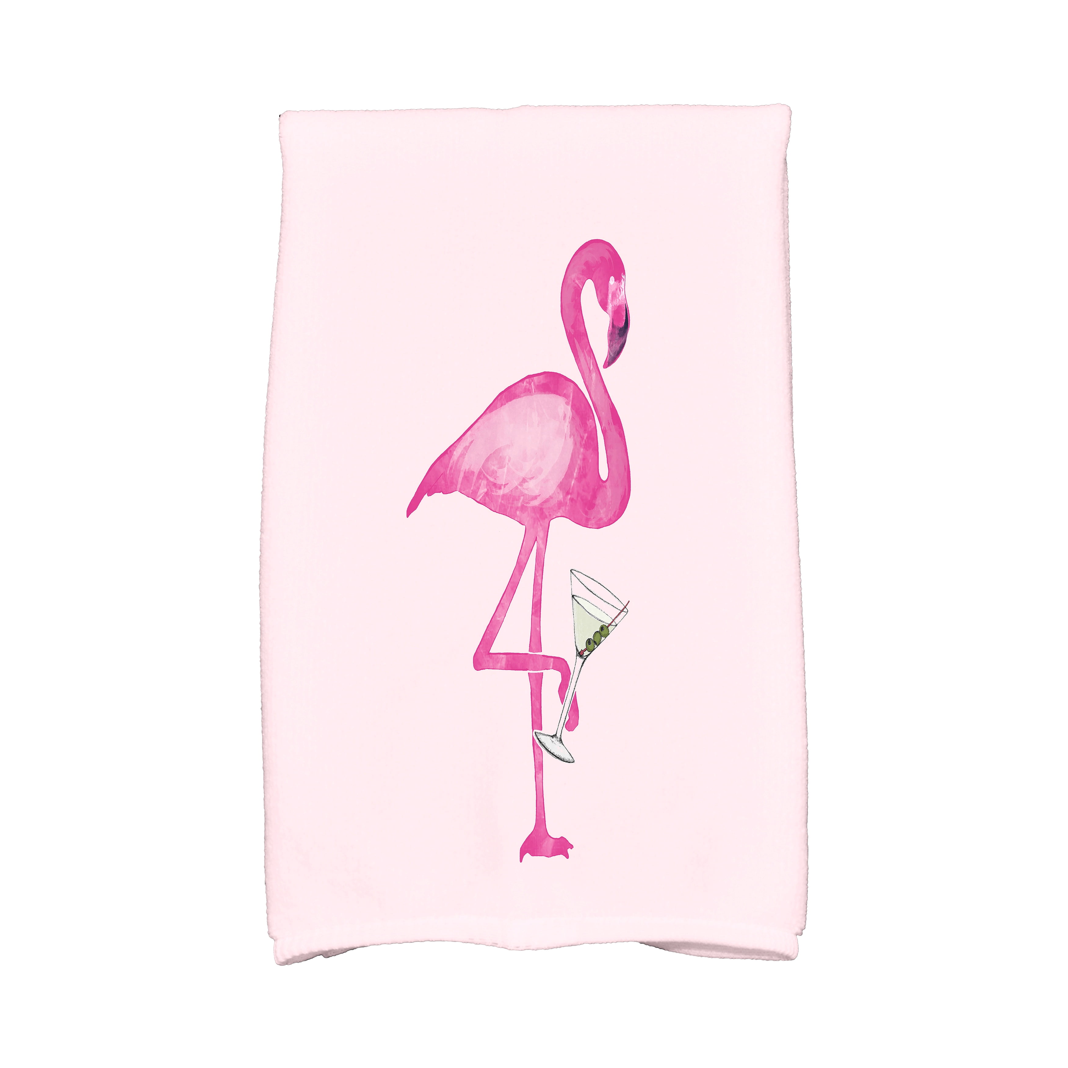 Simply Daisy, 16 x 25 inch, Single Flamingo, Animal Print Kitchen Towel, Pink