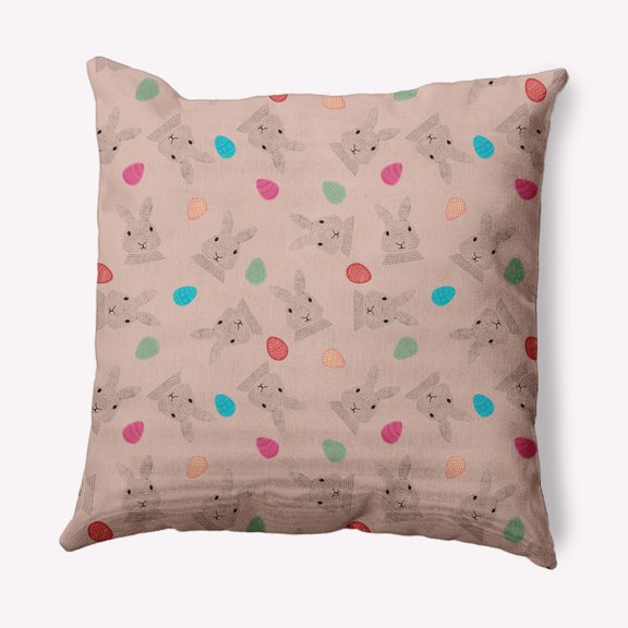 Simply Daisy 18 in x 18 in Animal Print Easter Polyester Throw Pillow