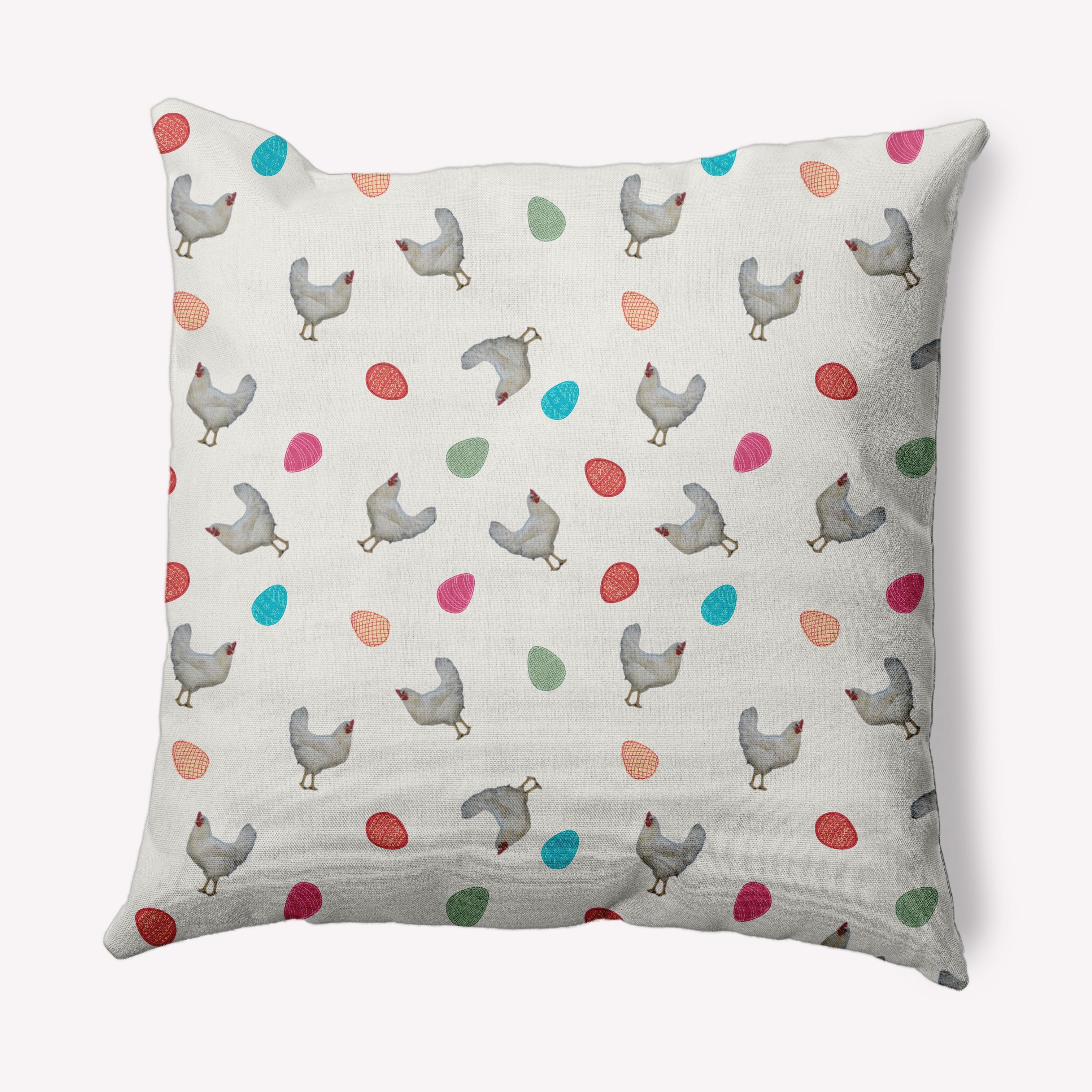 Simply Daisy 18 in x 18 in Animal Print Easter Polyester Throw Pillow