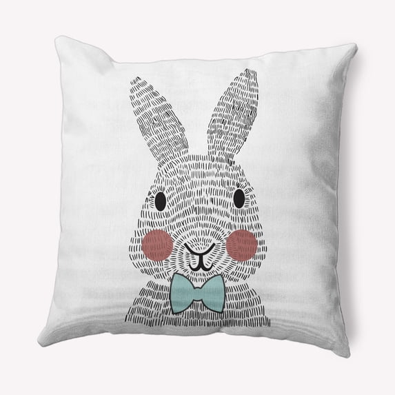 Simply Daisy 18 in x 18 in Blue Animal Print Easter Polyester Throw Pillow