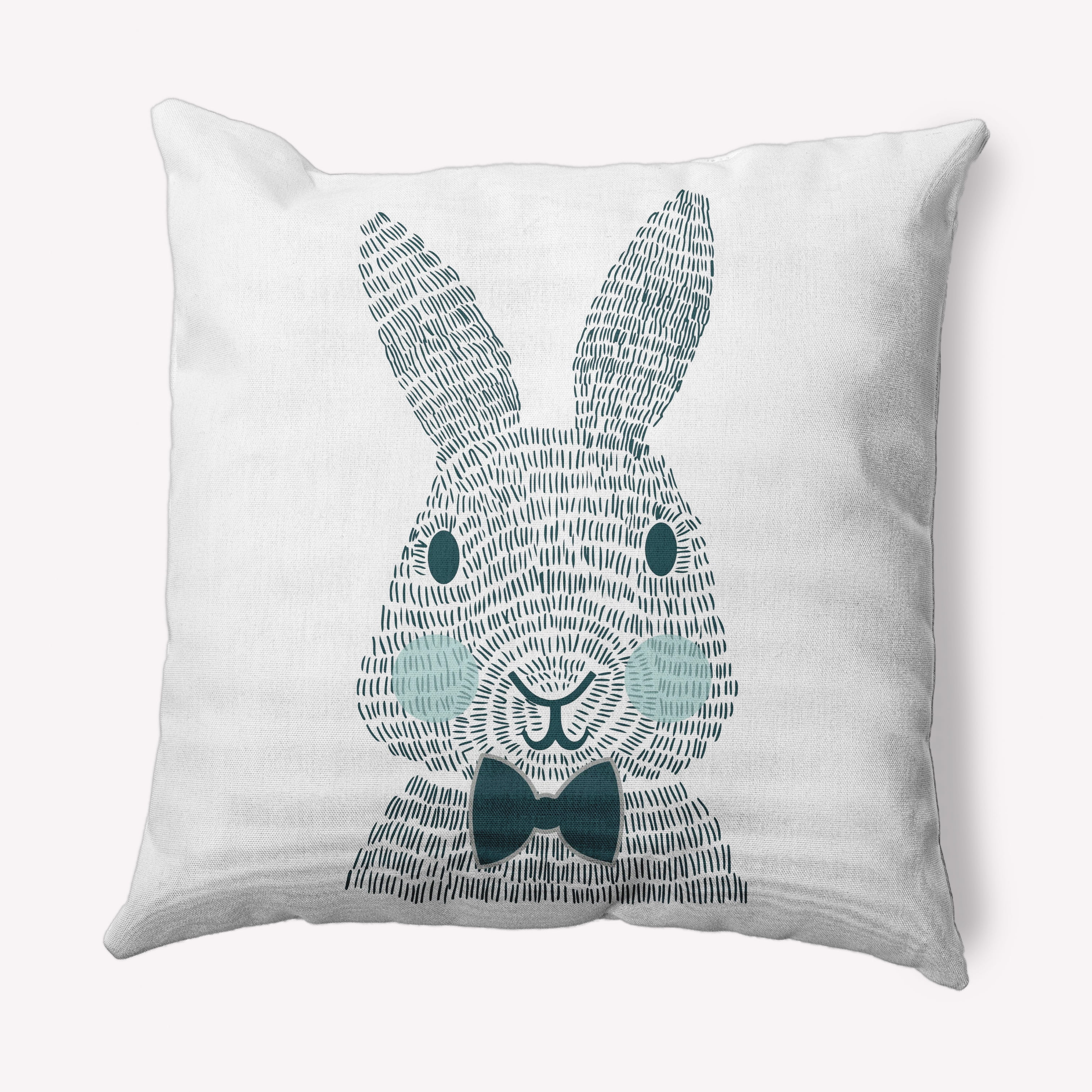 Simply Daisy 18 in x 18 in Blue/White Animal Print Easter Polyester Throw Pillow