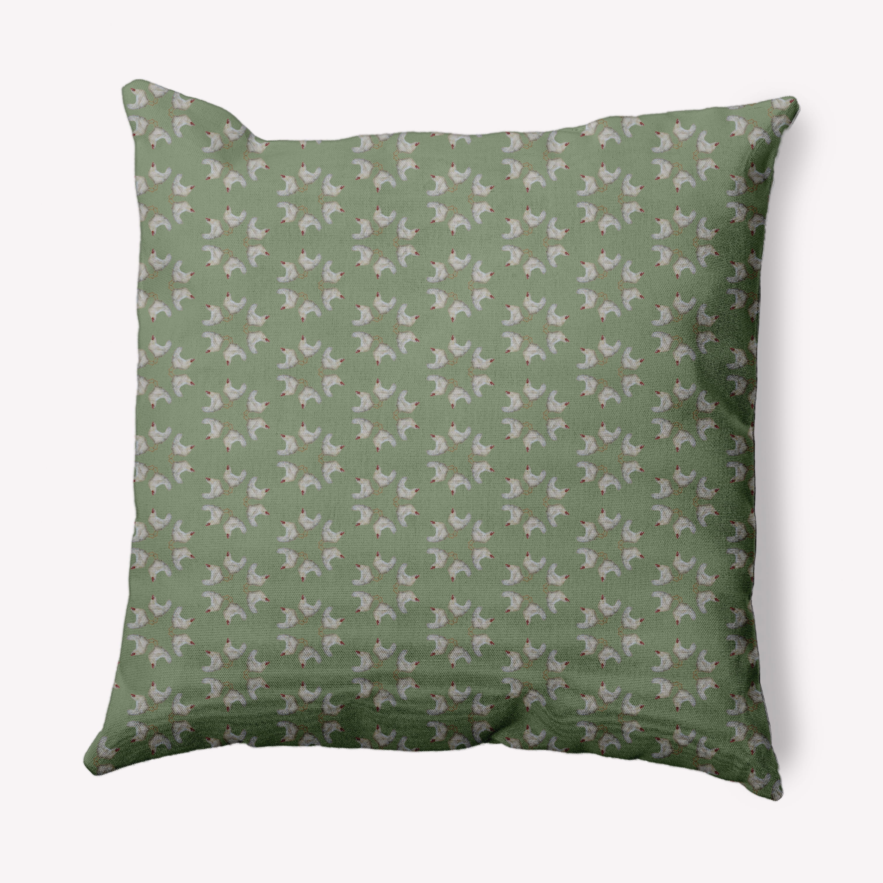 Simply Daisy 18 in x 18 in Green Animal Print Easter Polyester Throw Pillow