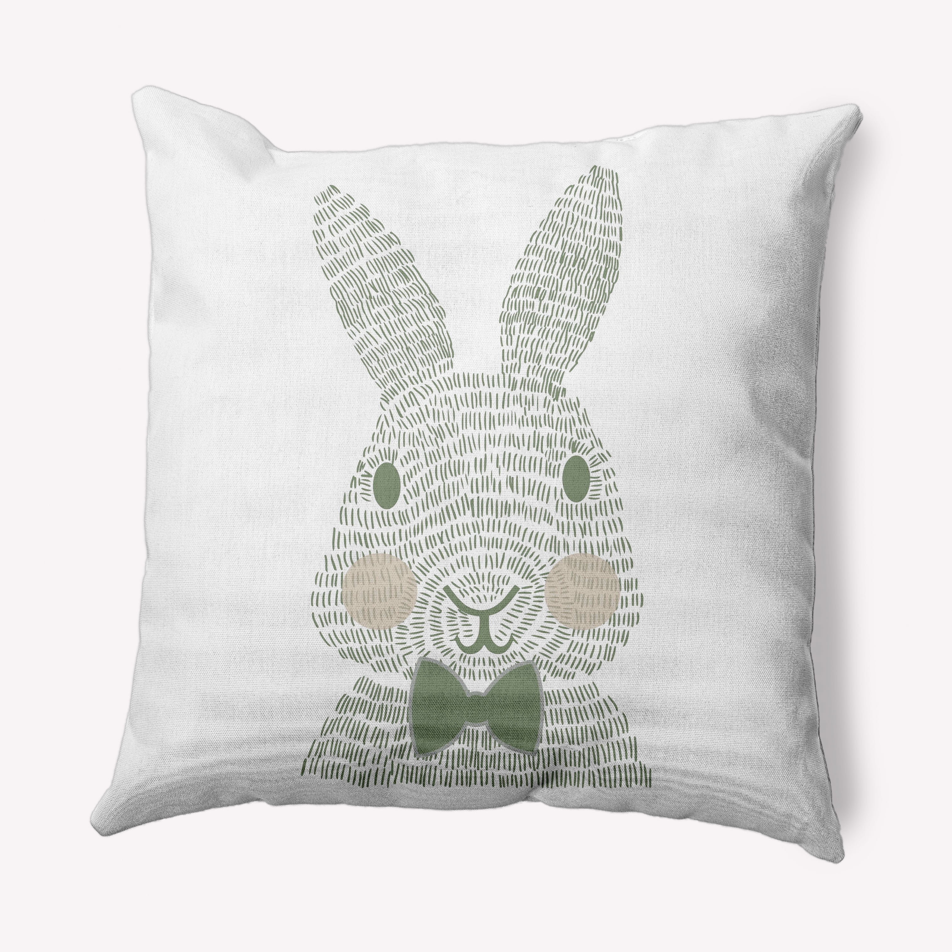 Simply Daisy 18 in x 18 in Green/White Animal Print Easter Polyester Throw Pillow