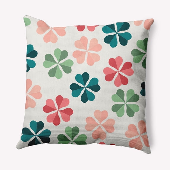 Simply Daisy 18 in x 18 in Modern/Contemporary Floral St. Patrick's Day Polyester Throw Pillow