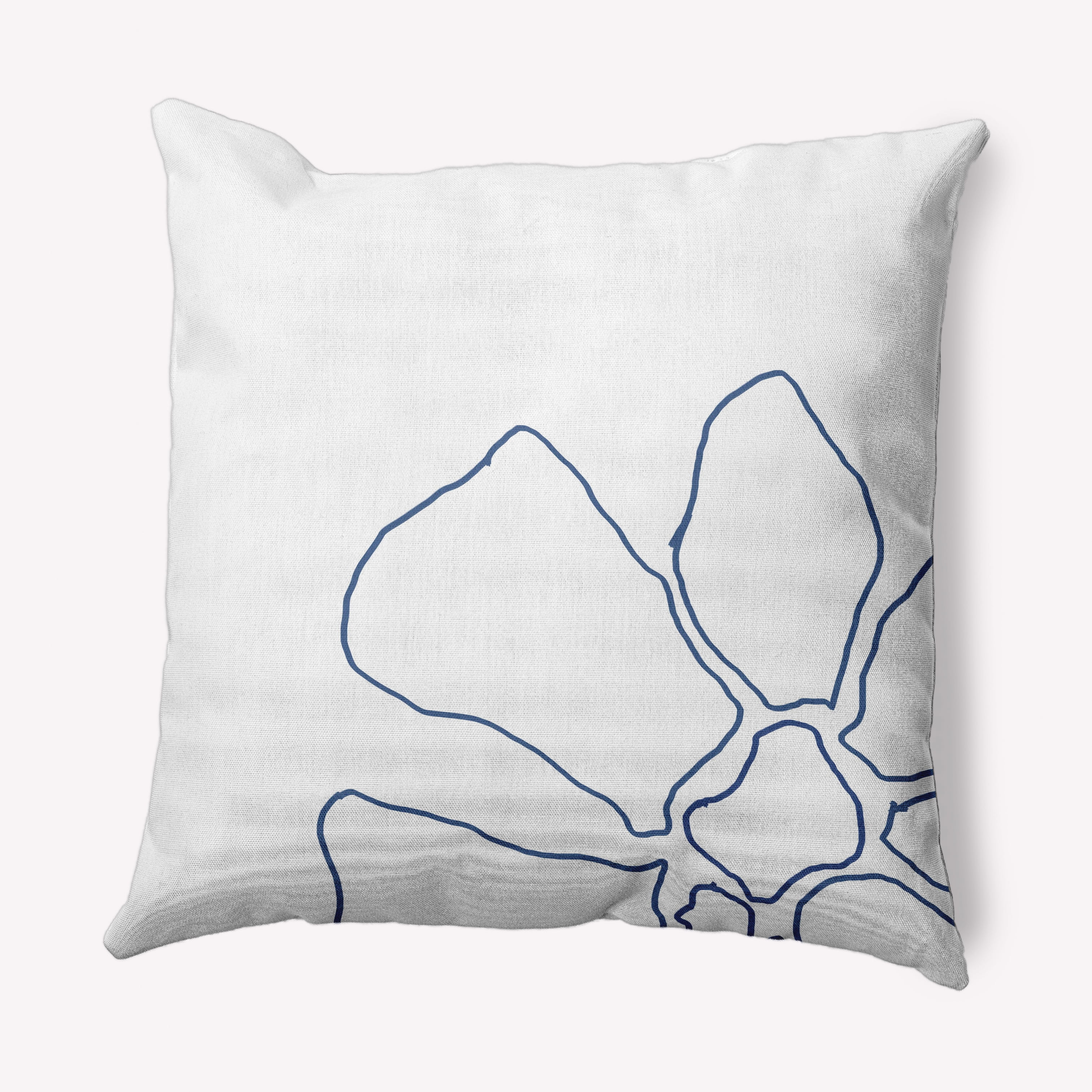 Simply Daisy 18 in x 18 in Modern/Contemporary White Floral Polyester Throw Pillow