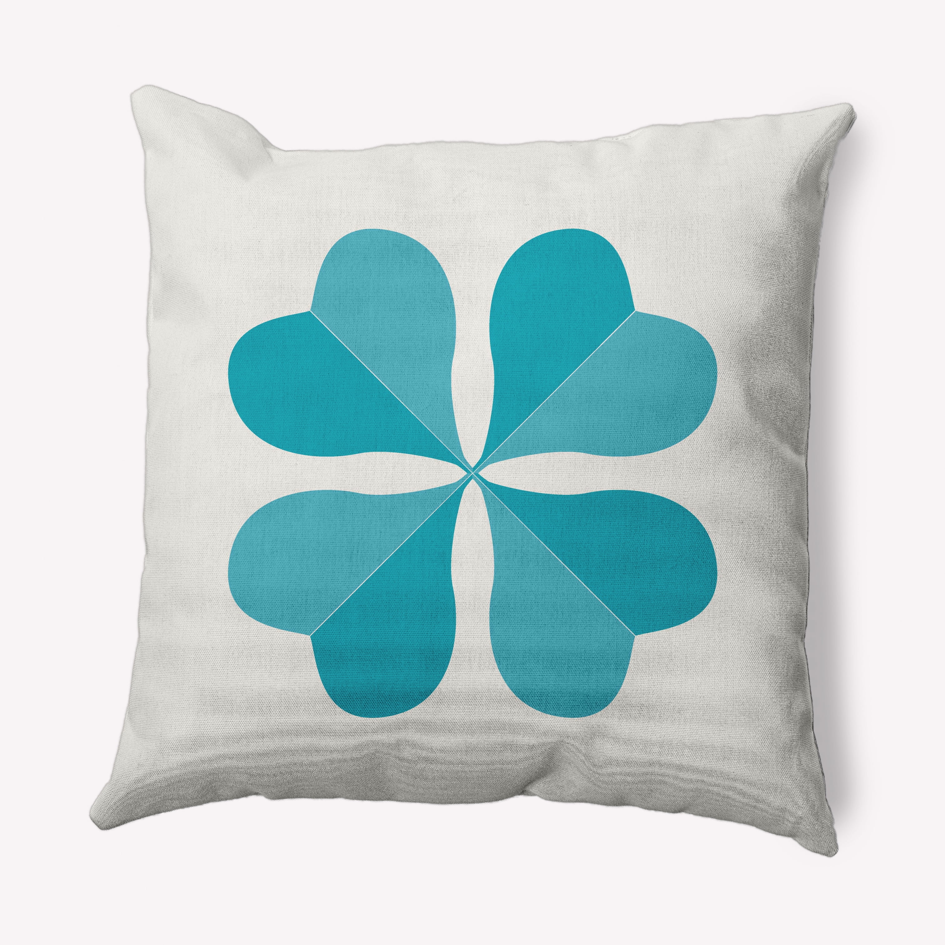 Simply Daisy 18 in x 18 in Modern and Contemporary Blue and White Floral Polyester Throw Pillow