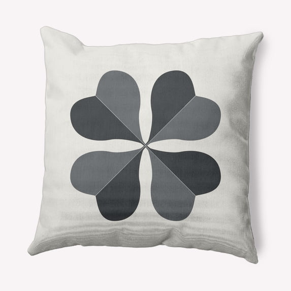 Simply Daisy 18 in x 18 in Modern and Contemporary Gray Floral Polyester Throw Pillow