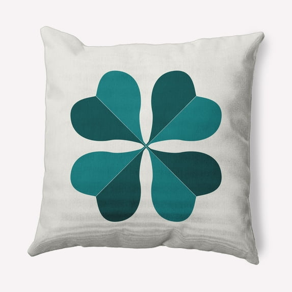 Simply Daisy 18 in x 18 in Modern and Contemporary Green Floral Polyester Throw Pillow