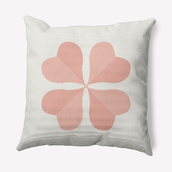 Simply Daisy 18 in x 18 in Modern and Contemporary Red Floral Polyester Throw Pillow
